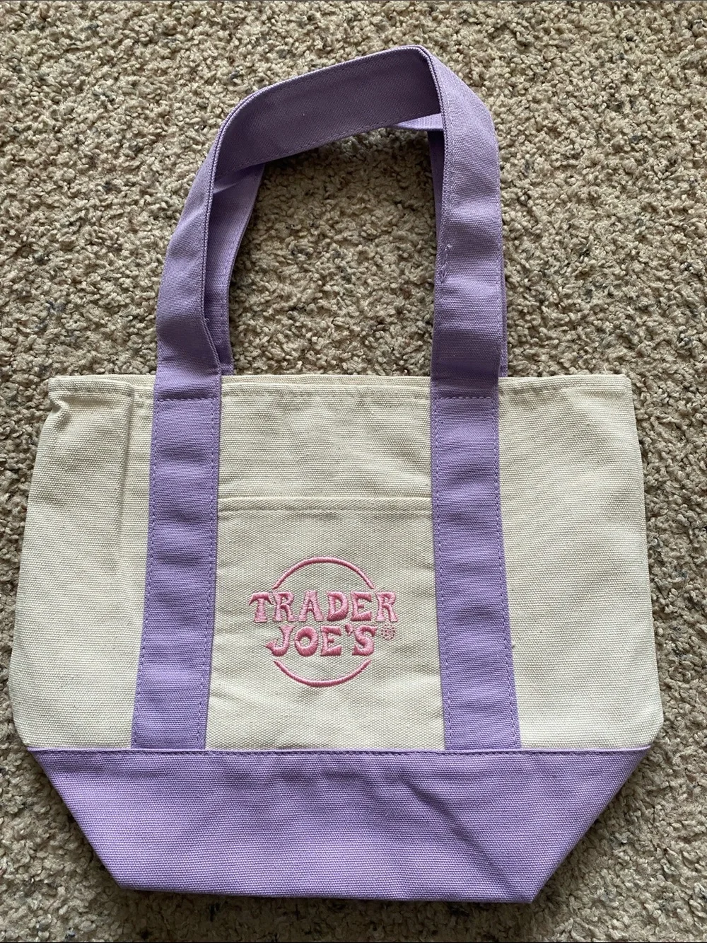 Trader Joe’s Lavender & Cream Mini Pastel Tote Bag